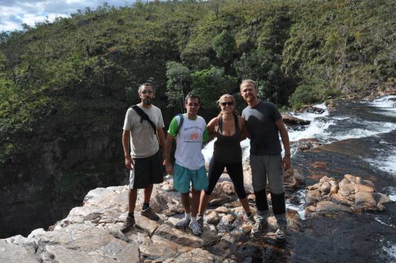 Com o Chico e o Ivan no Rio do Couro, na Chapada dos Veadeiros, região de Alto Paraíso - GO